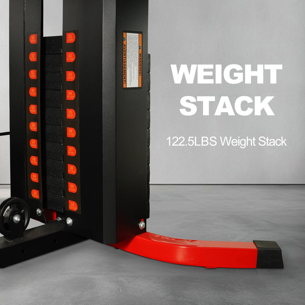 LX750 Multifunctional Full Home Gym System Workout Station with 122.5 Lbs Weight Stack, One Station, Comes with Installation Instruction Video, Ships in 5 Boxes